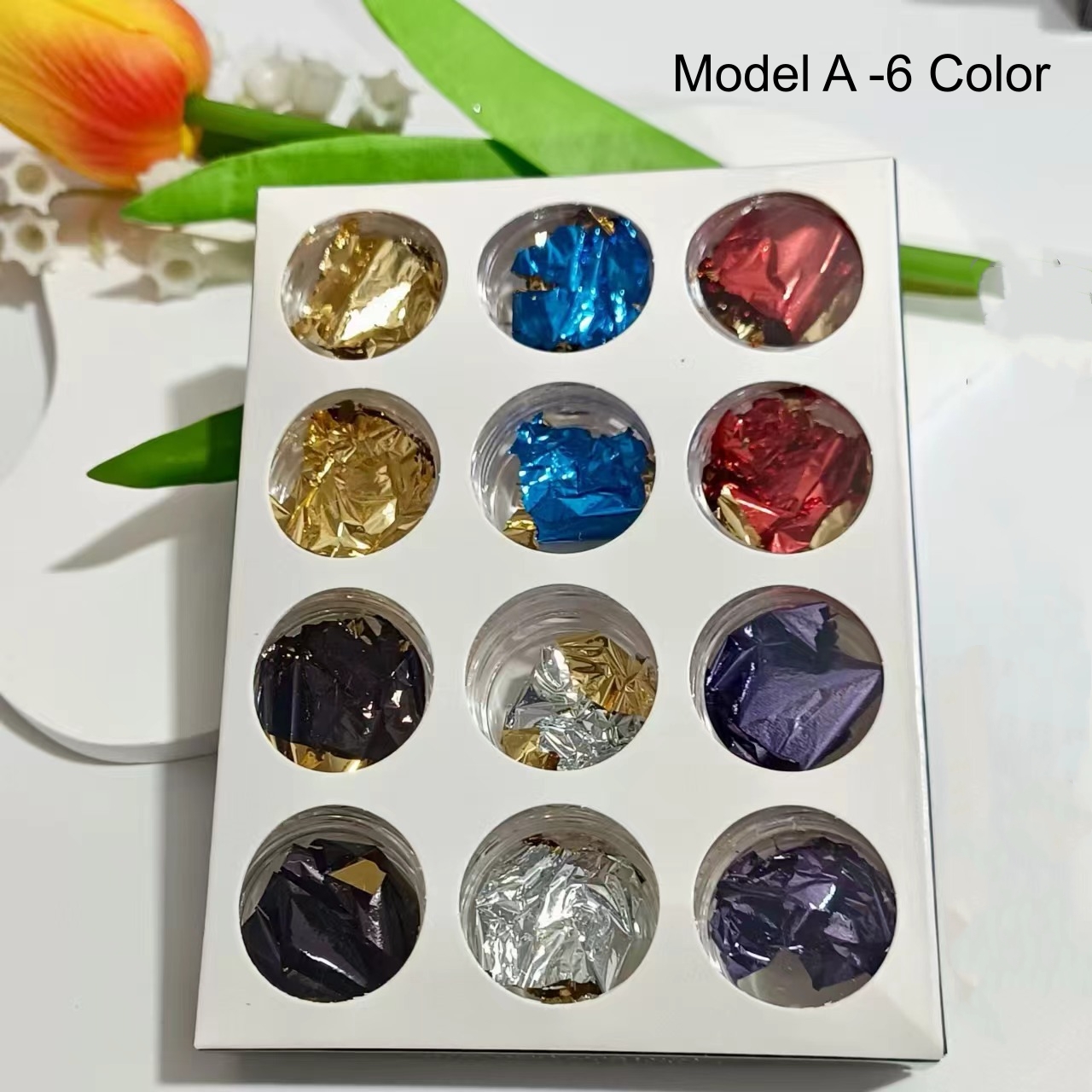 12 Grids/Box Gold Nail Foil Sticker For Girls Nail Art
